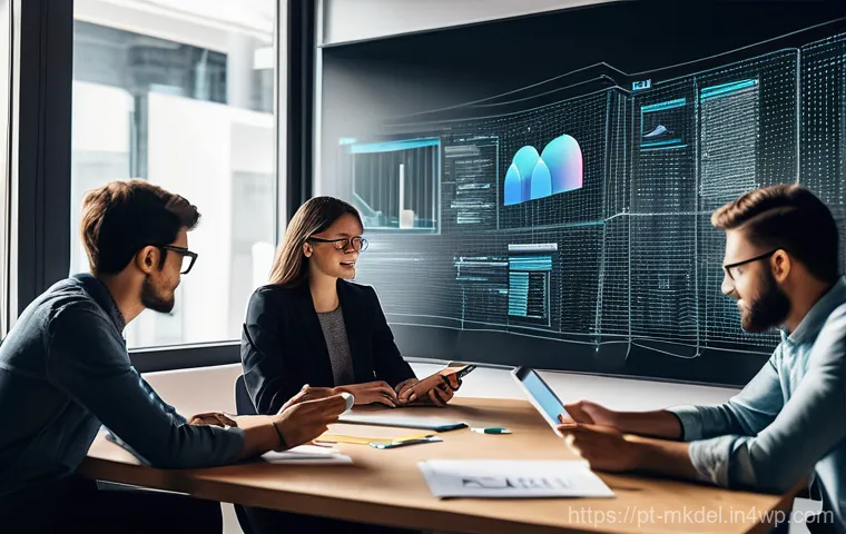 디지털 공유재 관리의 미래 직업 전망 - **Prompt:** "A vibrant, dynamic illustration depicting a diverse group of young adults and experienc...