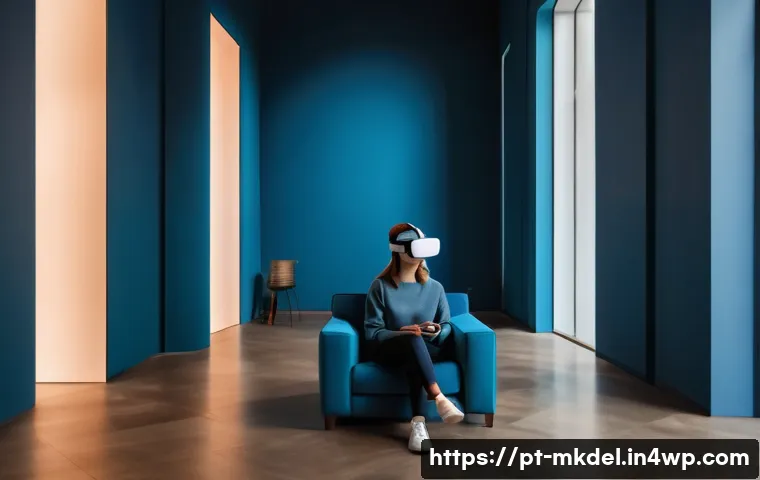 디지털 공유재의 문화적 영향 - A serene and warmly lit indoor scene. A young adult, wearing comfortable but modest everyday clothin...